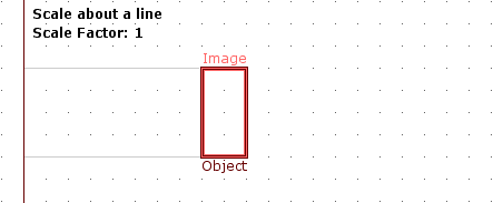 Scale about a line example: Scale factor of one