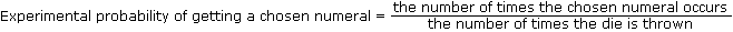 Probability of getting a chosen numeral