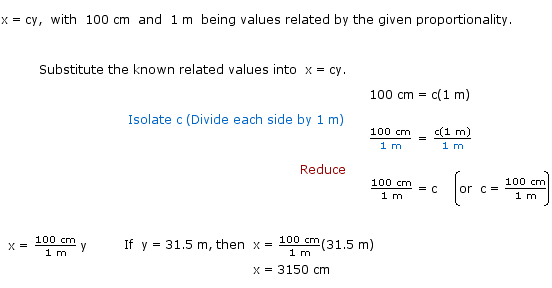 Notes on calculating the constant of proportionality