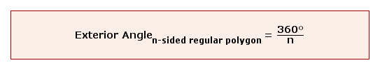 Formula for the measure of the exterior angle of a regular polygon