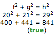 Example of generating three numbers which form a primitive Pythagorean triple