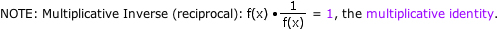 The product of a function and the corresponding reciprocal function is one