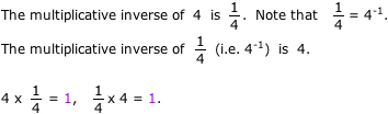 Example of a multiplicative inverse