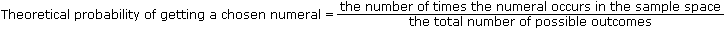 Probability of getting a chosen numeral