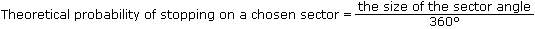 Probability of stopping in a chosen sector