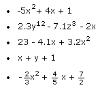 Examples of Expressions Which ARE Trnomials